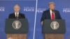 Putin y Trump en la conferencia de prensa que puso fin a la Cumbre de Alaska 2025.